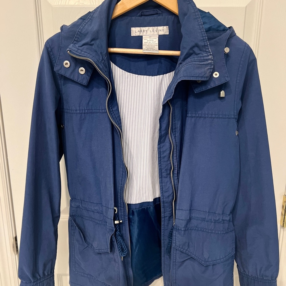 Larry Levine Blue Zip-Up Jacket